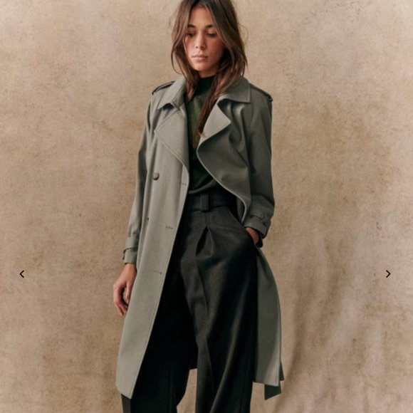 Sezane Jackets & Blazers - Sezane Scott Trench Coat Khaki Green 38 6